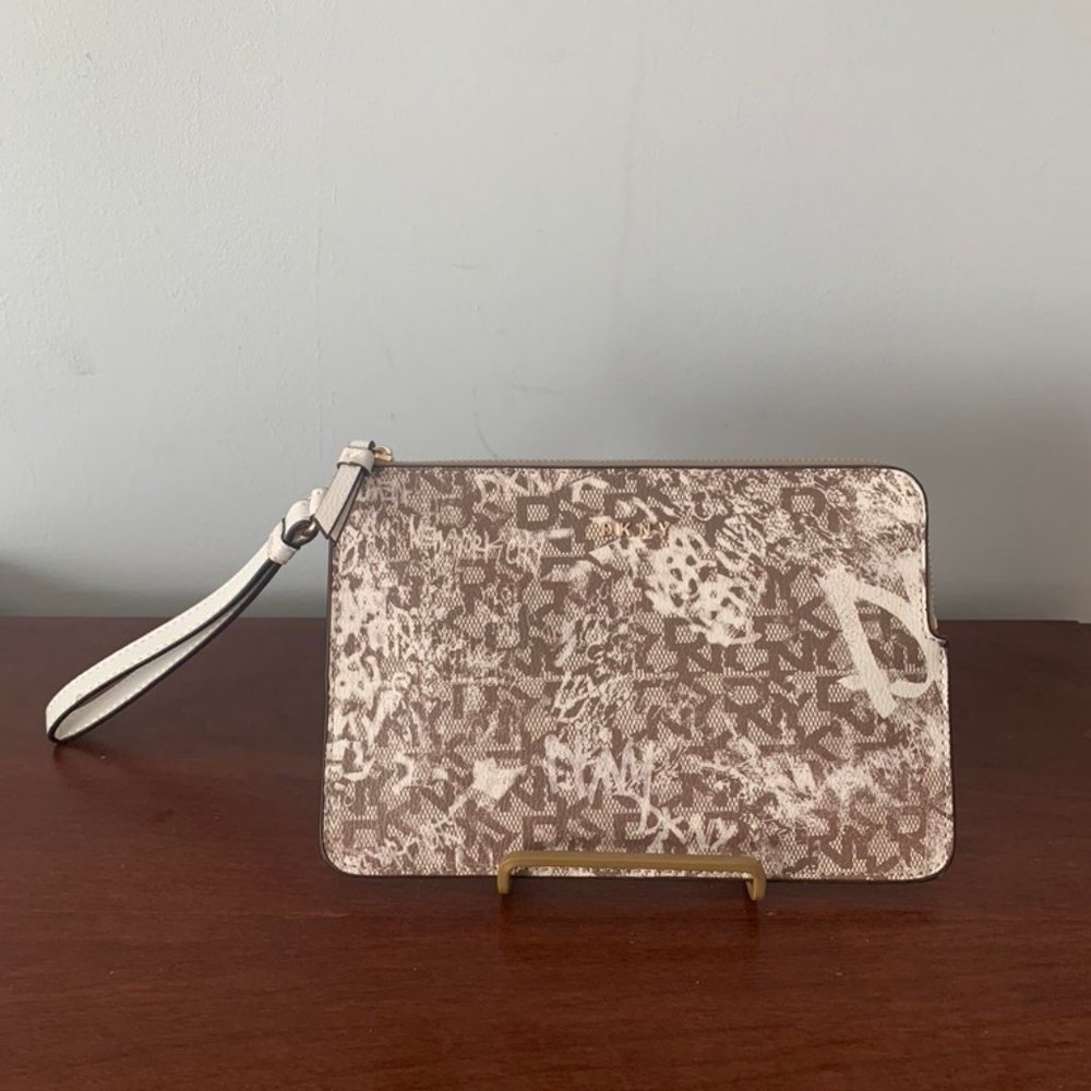 DKNY Medium Brown Graffiti Wrislet --NWOT